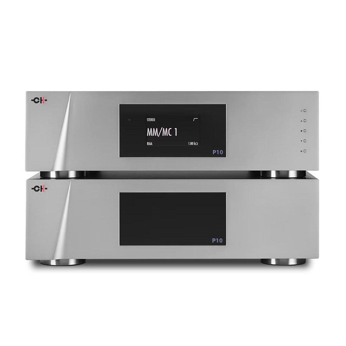 CH Precision P10 Phono Stage - MMMC1 RIAA screen, front view on white-2 copy